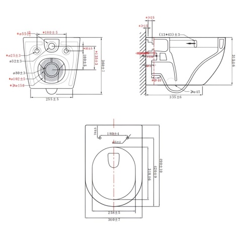 ZESTAW PODTYNKOWY WC STELAŻ TECE MISKA NERO-WH-03 PRZYCISK TC-9240407 CZARNY MAT