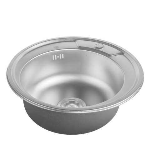 ZLEWOZMYWAK JEDNOKOMOROWY OKRĄGŁY STALOWY 49X49 CM INOX ZLEW LIAM 2 GATUNEK