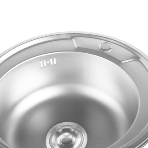 ZLEWOZMYWAK JEDNOKOMOROWY OKRĄGŁY STALOWY 49X49 CM INOX ZLEW LIAM 2 GATUNEK