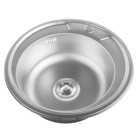 ZLEWOZMYWAK JEDNOKOMOROWY OKRĄGŁY STALOWY 49X49 CM INOX ZLEW LIAM 2 GATUNEK