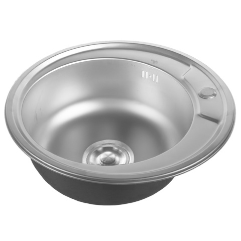 ZLEWOZMYWAK JEDNOKOMOROWY OKRĄGŁY STALOWY 49X49 CM INOX ZLEW LIAM 2 GATUNEK