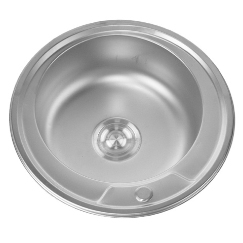 ZLEWOZMYWAK JEDNOKOMOROWY OKRĄGŁY STALOWY 49X49 CM INOX ZLEW LIAM 2 GATUNEK