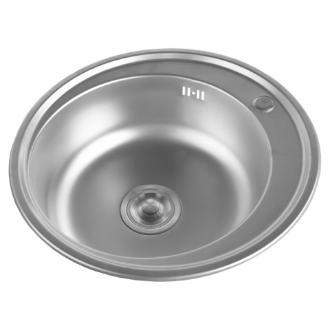 ZLEWOZMYWAK JEDNOKOMOROWY OKRĄGŁY STALOWY 51X51 INOX ZLEW NIKO 2 GATUNEK