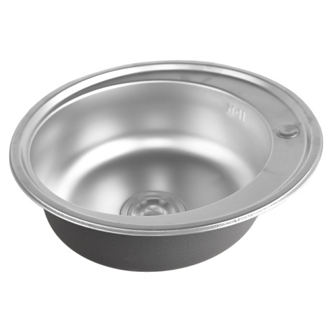 ZLEWOZMYWAK JEDNOKOMOROWY OKRĄGŁY STALOWY 51X51 INOX ZLEW NIKO 2 GATUNEK