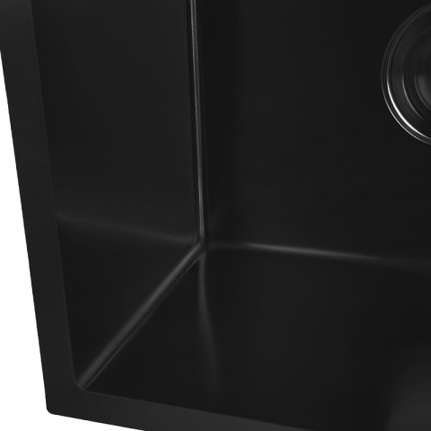 ZLEWOZMYWAK JEDOKOMOROWY STALOWY 50X45 CM CZARNY ZLEW KUCHENNY MAGNUS SYFON