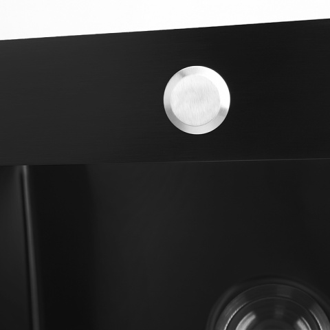 ZLEWOZMYWAK JEDOKOMOROWY STALOWY 50X45 CM CZARNY ZLEW KUCHENNY MAGNUS SYFON