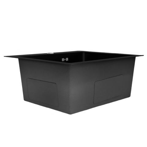 ZLEWOZMYWAK JEDOKOMOROWY STALOWY 50X45 CM CZARNY ZLEW KUCHENNY MAGNUS SYFON