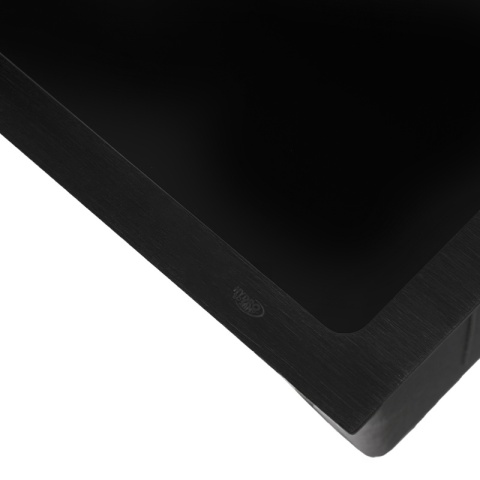 ZLEWOZMYWAK JEDOKOMOROWY STALOWY 68X45 CM CZARNY ZLEW KUCHENNY HUGO SYFON