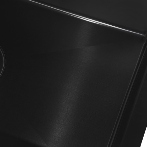 ZLEWOZMYWAK JEDOKOMOROWY STALOWY 68X45 CM CZARNY ZLEW KUCHENNY HUGO SYFON