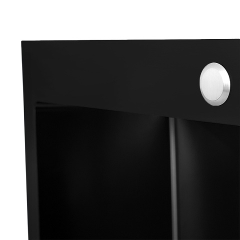 ZLEWOZMYWAK JEDOKOMOROWY STALOWY 68X45 CM CZARNY ZLEW KUCHENNY HUGO SYFON