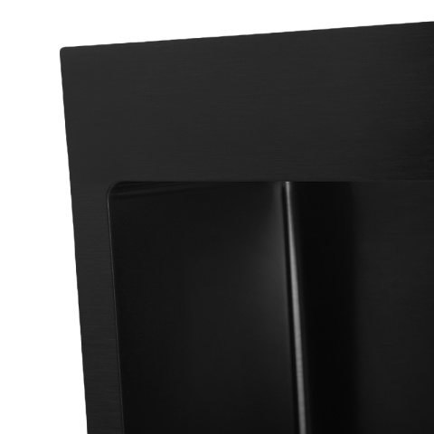 ZLEWOZMYWAK JEDOKOMOROWY STALOWY 50X45 CM CZARNY ZLEW KUCHENNY MAGNUS SYFON