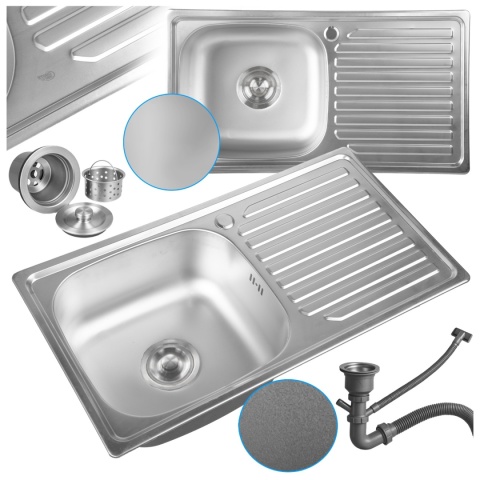 ZLEWOZMYWAK JEDNOKOMOROWY STALOWY INOX 75X40CM ZLEW KUCHENNY AGIS 2 GATUNEK