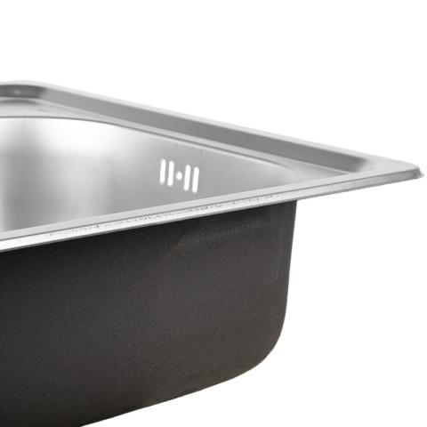 ZLEWOZMYWAK JEDOKOMOROWY STALOWY 75X40 CM INOX ZLEW KUCHENNY ALVI 2 GATUNEK