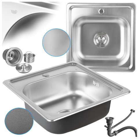 ZLEWOZMYWAK JEDOKOMOROWY STALOWY 75X40 CM INOX ZLEW KUCHENNY ALVI 2 GATUNEK
