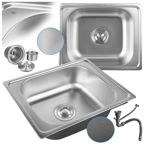 ZLEWOZMYWAK JEDNOKOMOROWY STALOWY 50X40CM INOX ZLEW KUCHENNY BARD 2 GATUNEK