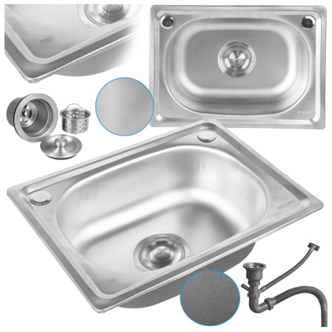 ZLEWOZMYWAK JEDNOKOMOROWY STALOWY 48X35CM INOX ZLEW KUCHENNY EGON 2 GATUNEK