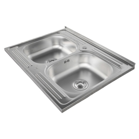 ZLEWOZMYWAK DWUKOMOROWY STALOWY 80X60 CM INOX ZLEW KUCHENNY EGON 2 GATUNEK