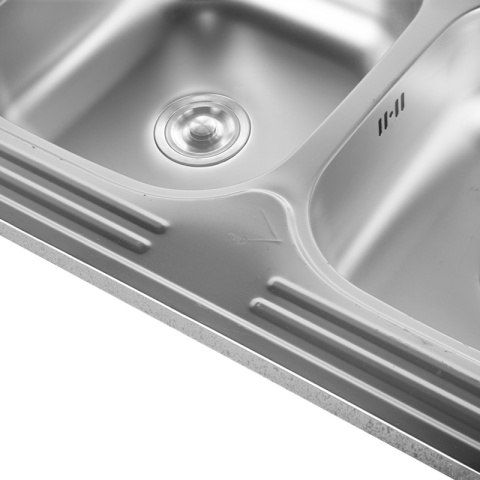 ZLEWOZMYWAK DWUKOMOROWY STALOWY 80X60 CM INOX ZLEW KUCHENNY EGON 2 GATUNEK