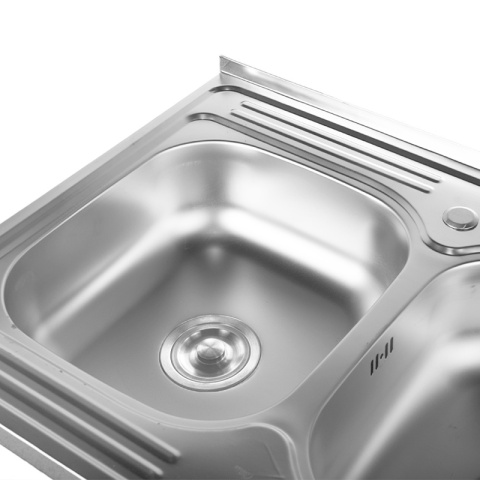 ZLEWOZMYWAK DWUKOMOROWY STALOWY 80X60 CM INOX ZLEW KUCHENNY EGON 2 GATUNEK