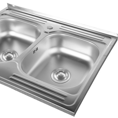 ZLEWOZMYWAK DWUKOMOROWY STALOWY 80X60 CM INOX ZLEW KUCHENNY EGON 2 GATUNEK