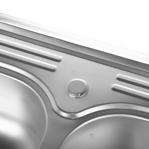 ZLEWOZMYWAK DWUKOMOROWY STALOWY 80X60 CM INOX ZLEW KUCHENNY EGON 2 GATUNEK