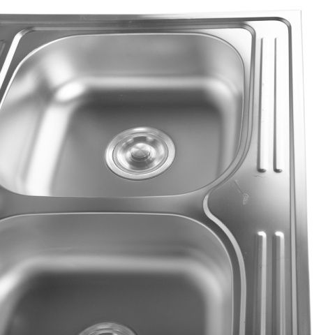 ZLEWOZMYWAK DWUKOMOROWY STALOWY 80X60 CM INOX ZLEW KUCHENNY EGON 2 GATUNEK