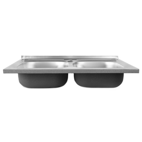 ZLEWOZMYWAK DWUKOMOROWY STALOWY 80X60 CM INOX ZLEW KUCHENNY EGON 2 GATUNEK