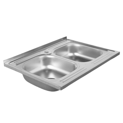 ZLEWOZMYWAK DWUKOMOROWY STALOWY 80X60 CM INOX ZLEW KUCHENNY EGON 2 GATUNEK