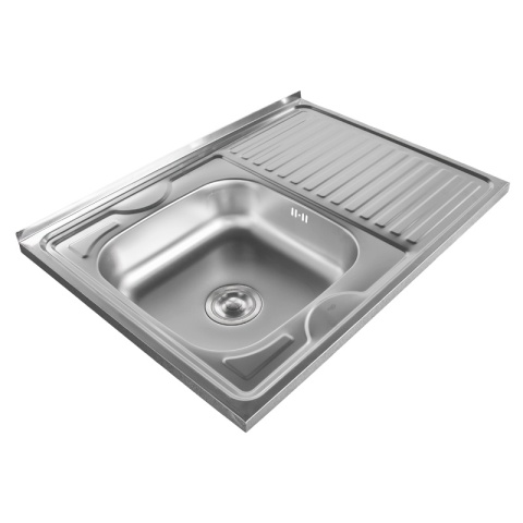 ZLEWOZMYWAK JEDNOKOMOROWY STALOWY 80X60 INOX ZLEW KUCHENNY HAKON 2 GATUNEK