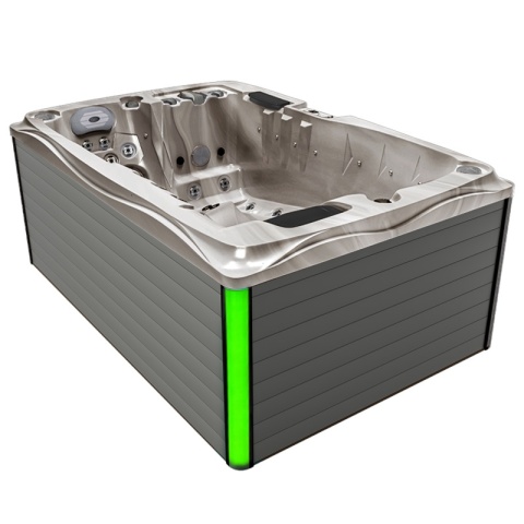 JACUZZI OGRODOWE WANNA SPA749 CAPPUCCINO OBUDOWA SZARA 200x135 CM 230V