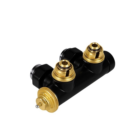 ZAWÓR KĄTOWY GRZEJNIKOWY DUPLEX ZASILAJĄCY ODCINAJĄCY ZG-BL-5 CZARNY