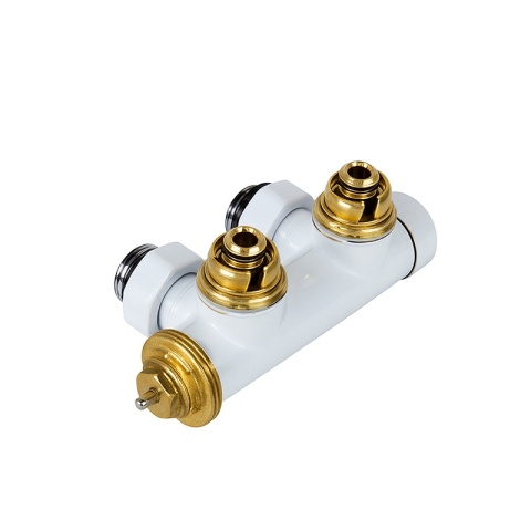 ZAWÓR TERMOSTATYCZNY GRZEJNIKOWY KĄTOWY BIAŁY ZESPOLONY Z MASKOWNICĄ ZESTAW