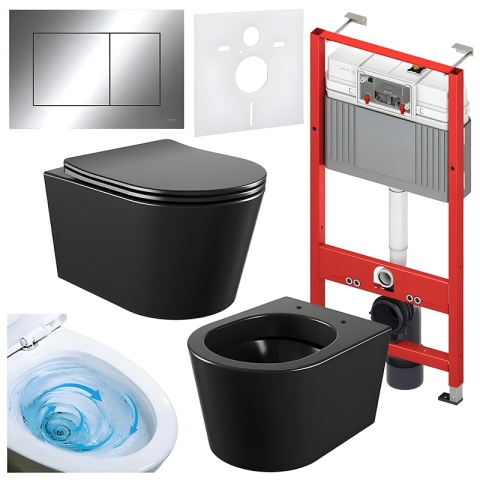 ZESTAW PODTYNKOWY WC STELAŻ TECE MISKA ELITE-MTB-03 PRZYCISK TC-9240401 CHROM