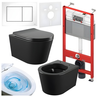 ZESTAW PODTYNKOWY WC STELAŻ TECE MISKA ELITE-MTB-03 PRZYCISK TC-9240417 BIAŁY MAT