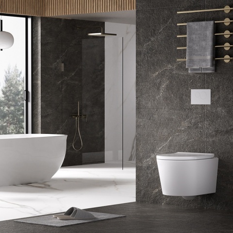 ZESTAW PODTYNKOWY WC STELAŻ TECE MISKA ELITE-WH-02 PRZYCISK TC-9240400 BIAŁY POŁYSK