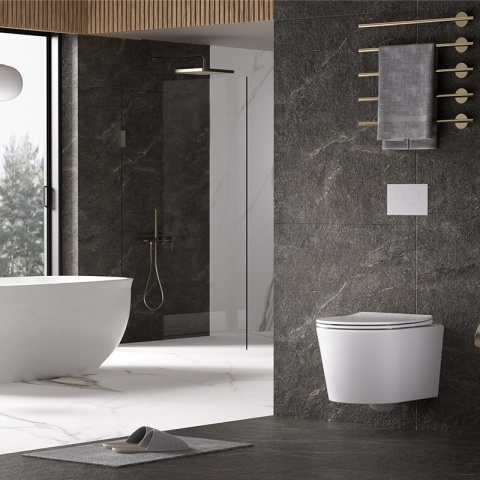 ZESTAW PODTYNKOWY WC STELAŻ TECE MISKA ELITE-WH-03 PRZYCISK TC-9240400 BIAŁY POŁYSK