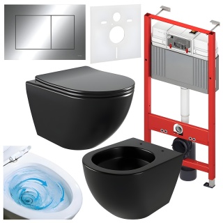 ZESTAW PODTYNKOWY WC STELAŻ TECE MISKA NERO-MTB-03 PRZYCISK TC-9240401 CHROM