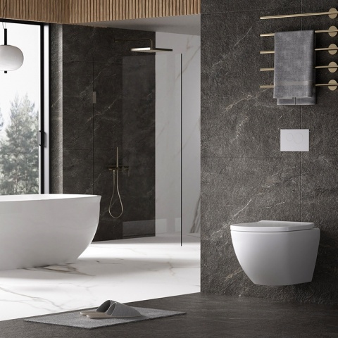 ZESTAW PODTYNKOWY WC STELAŻ TECE MISKA NERO-WH-02 PRZYCISK TC-9240400 BIAŁY POŁYSK