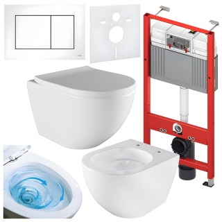 ZESTAW PODTYNKOWY WC STELAŻ TECE MISKA NERO-WH-02 PRZYCISK TC-9240417 BIAŁY MAT