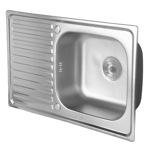 ZLEWOZMYWAK JEDNOKOMOROWY STALOWY 78X50CM INOX ZLEW KUCHENNY KALF 2 GATUNEK