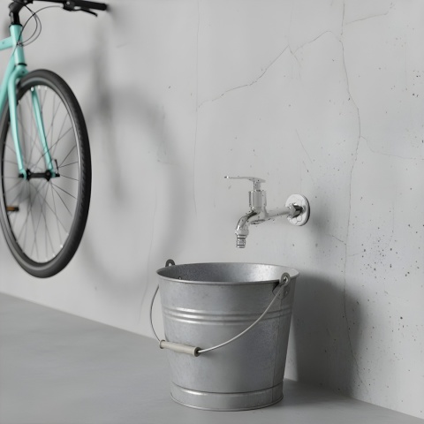 BATERIA ŚCIENNA DO WODY ZIMNEJ LUB ZMIESZANEJ 2 KONCÓWKI KRAN ALI-CH CHROM