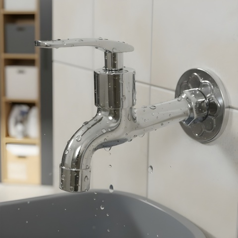 BATERIA ŚCIENNA DO WODY ZIMNEJ LUB ZMIESZANEJ 2 KONCÓWKI KRAN ALI-CH CHROM