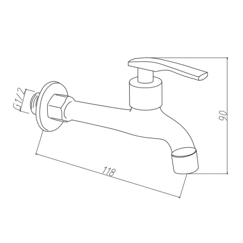 BATERIA ŚCIENNA DO WODY ZIMNEJ LUB ZMIESZANEJ 2 KONCÓWKI KRAN ALI-CH CHROM