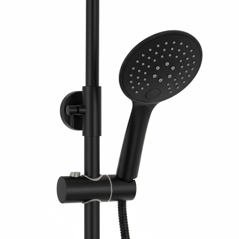 BATERIA PRYSZNICOWA ŁAZIENKOWA ZESTAW Z DESZCZOWNICĄ LAILA-BL CZARNA