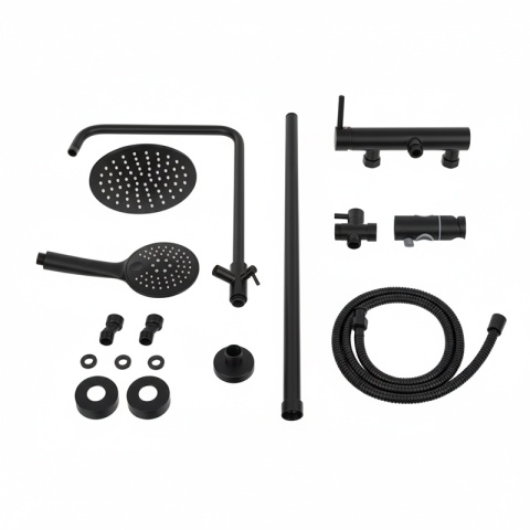 BATERIA PRYSZNICOWA ŁAZIENKOWA ZESTAW Z DESZCZOWNICĄ LAILA-BL CZARNA