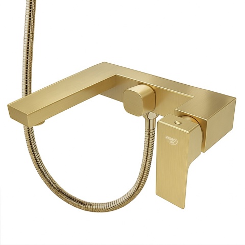 BATERIA WANNOWA ŚCIENNA PRYSZNICOWA ŁAZIENKOWA F305 SZCZOTKOWANE ZŁOTO