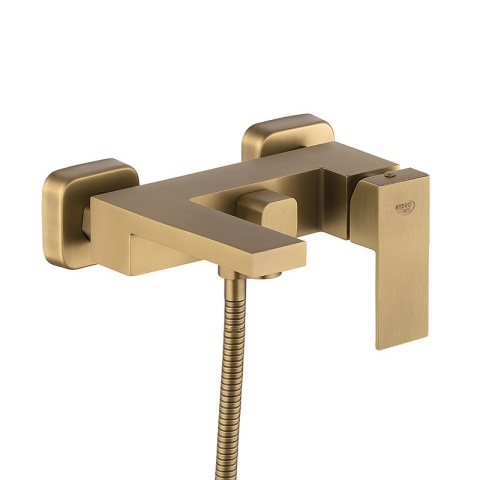 BATERIA WANNOWA ŚCIENNA PRYSZNICOWA ŁAZIENKOWA F305 SZCZOTKOWANE ZŁOTO