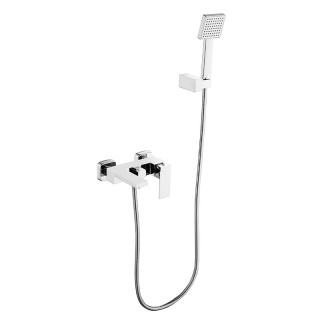 BATERIA WANNOWA ŚCIENNA PRYSZNICOWA NATRYSKOWA ZESTAW F305A CHROM