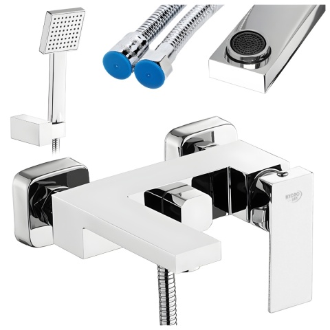 BATERIA WANNOWA ŚCIENNA PRYSZNICOWA NATRYSKOWA ZESTAW F305A CHROM