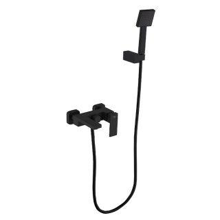 BATERIA WANNOWA ŚCIENNA PRYSZNICOWA NATRYSKOWA ZESTAW F305B-BL CZARNA